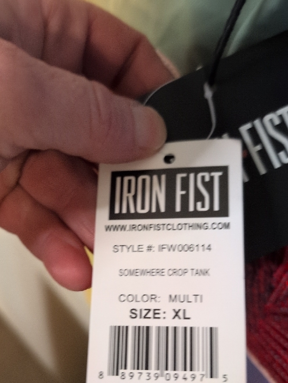 Iron Fist Rainbow Tank Top with Pink Sequin Hearts Discount Shipping ❣️ - Picture 3 of 7